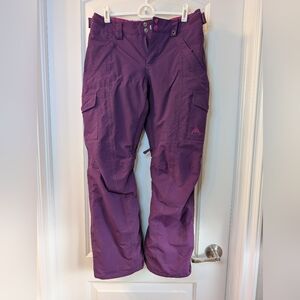 Burton Girls Elite Cargo Pants Purple DRYRIDE Snow Ski Snowboard L 14/16